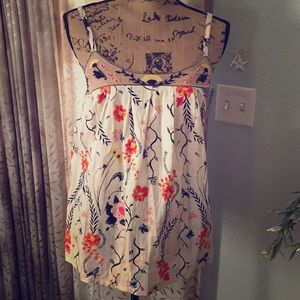 Anthro Boho Floral Cami Top with Embroidery